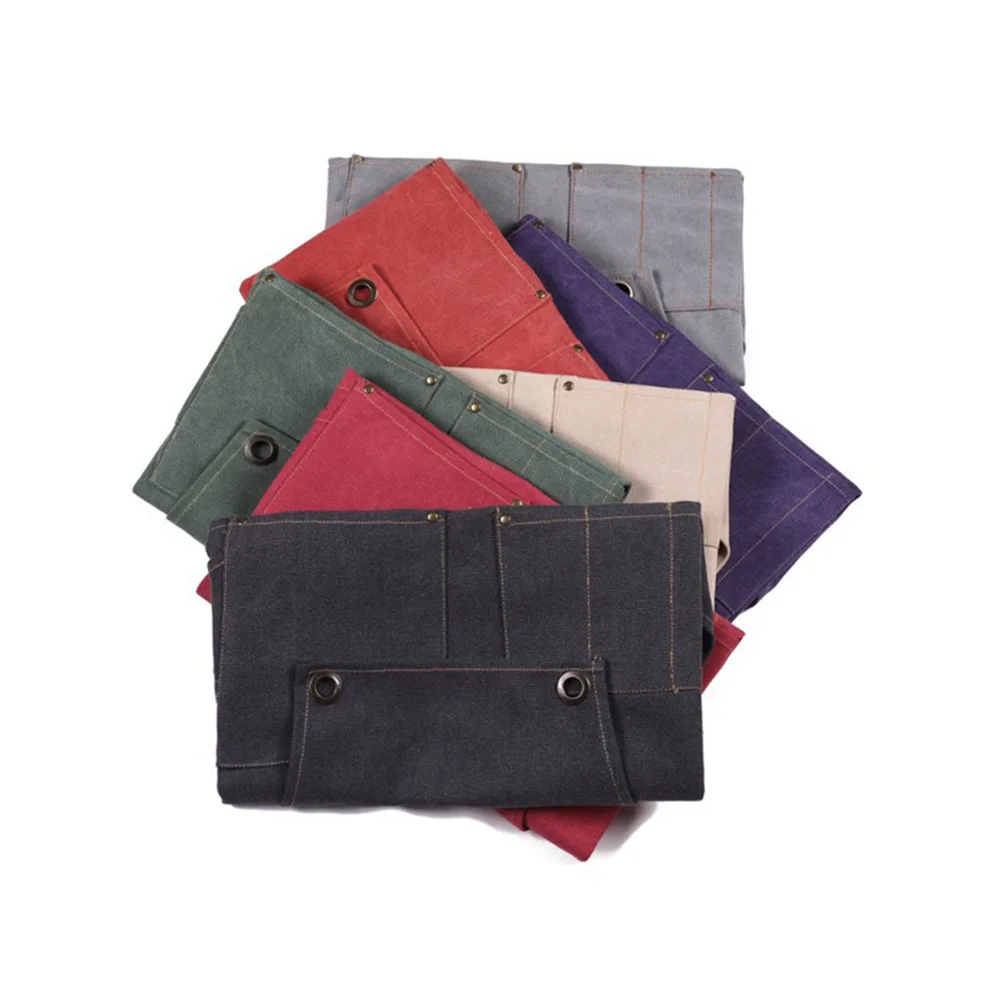 

Canvas Halter Neck Apron Black Adjustable Straps Cooking Serving Kitchen Apron with Pockets for Restaurant Cafe Barbecue