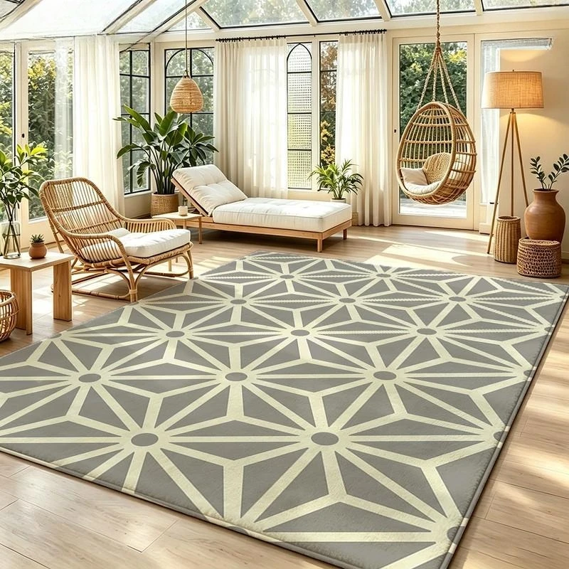 Classic Ornate Geometric Floral Printed Anti Slip Large Area Rug Soft Vintage Floor Carpet Living Room Bedroom Home Indoor Mat