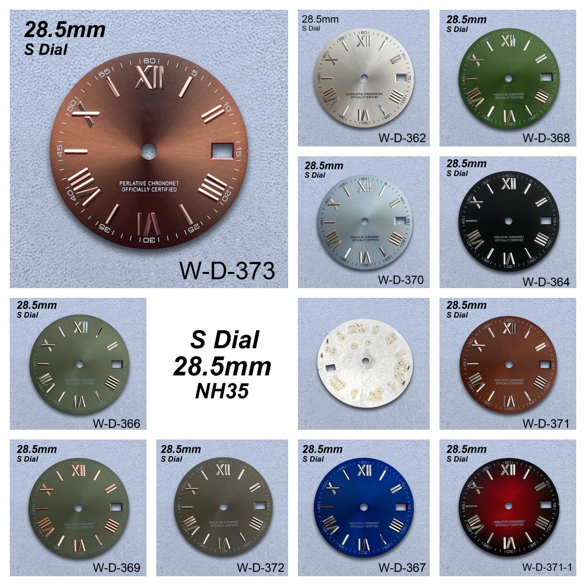 

28.5mm S Logo Rome Dial Fit NH35/NH36/4R/7S Japanese Movement High-Quality Sunray Dial Watch Modified Accessories