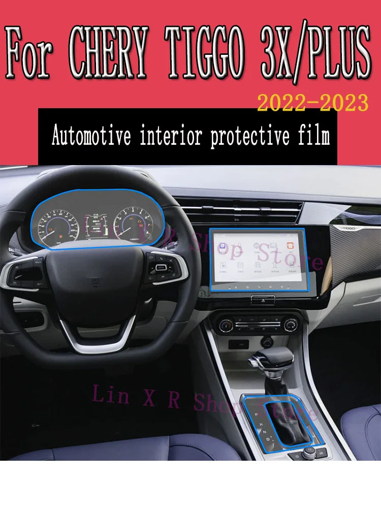 

Для CHERY TIGGO 3X/PLUS 2022 2023, салон автомобиля, центральная консоль, прозрачная защитная пленка из ТПУ, ремонтная пленка против царапин