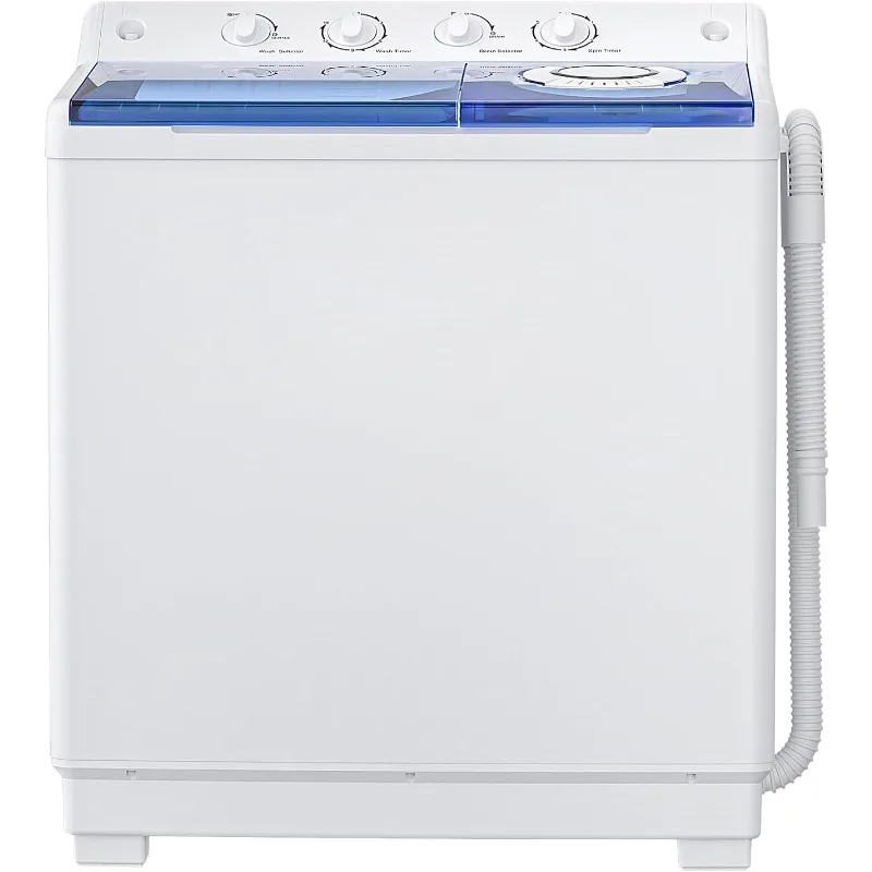 Portable Washing Machine, 40Lbs Compact Washing machine, Twin Tub Laundry Washer Machine with Built-in Drain Pump