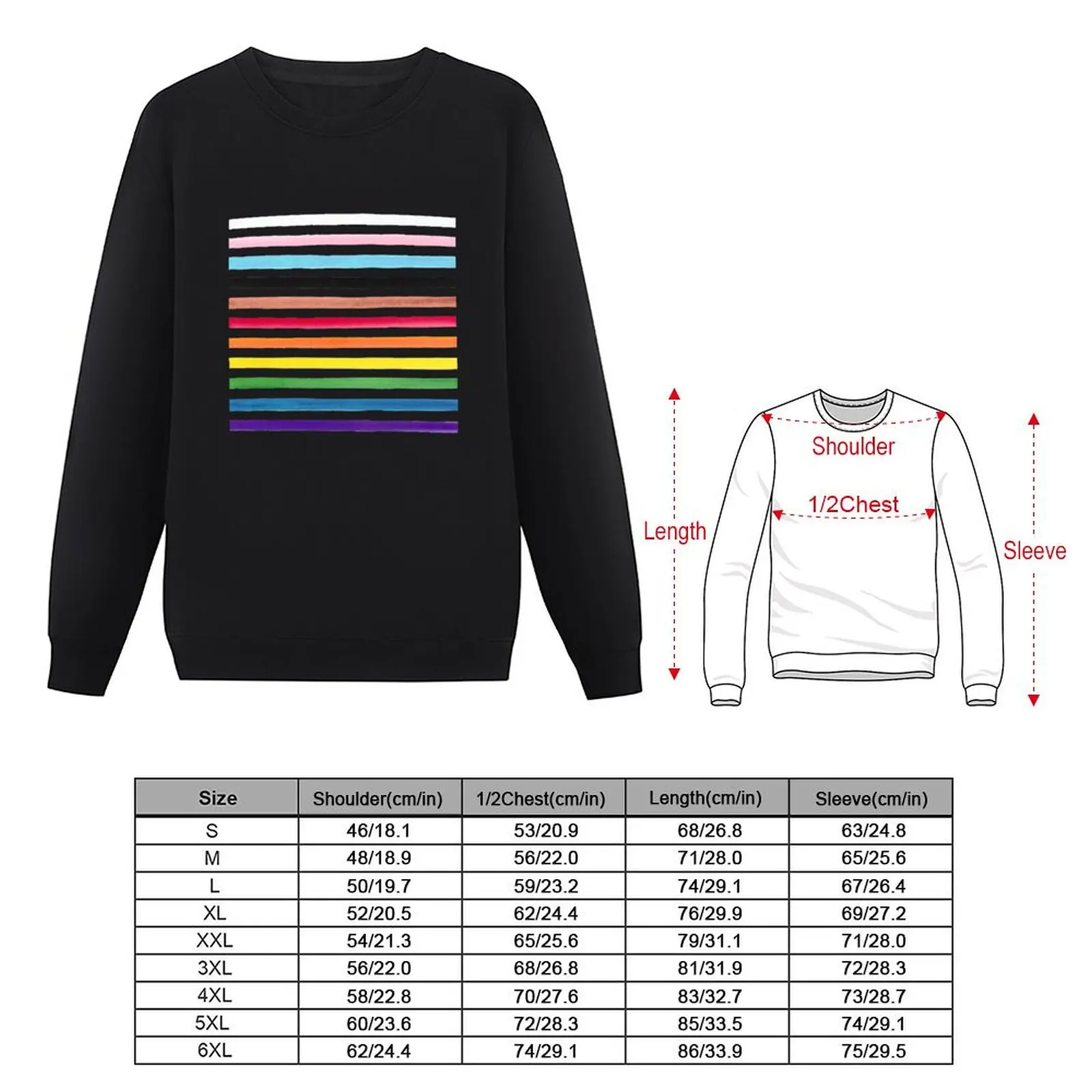 Progress Pride Stripes Sweatshirt japanese style mens clothing autumn clothes new in hoodies & sweat-shirt