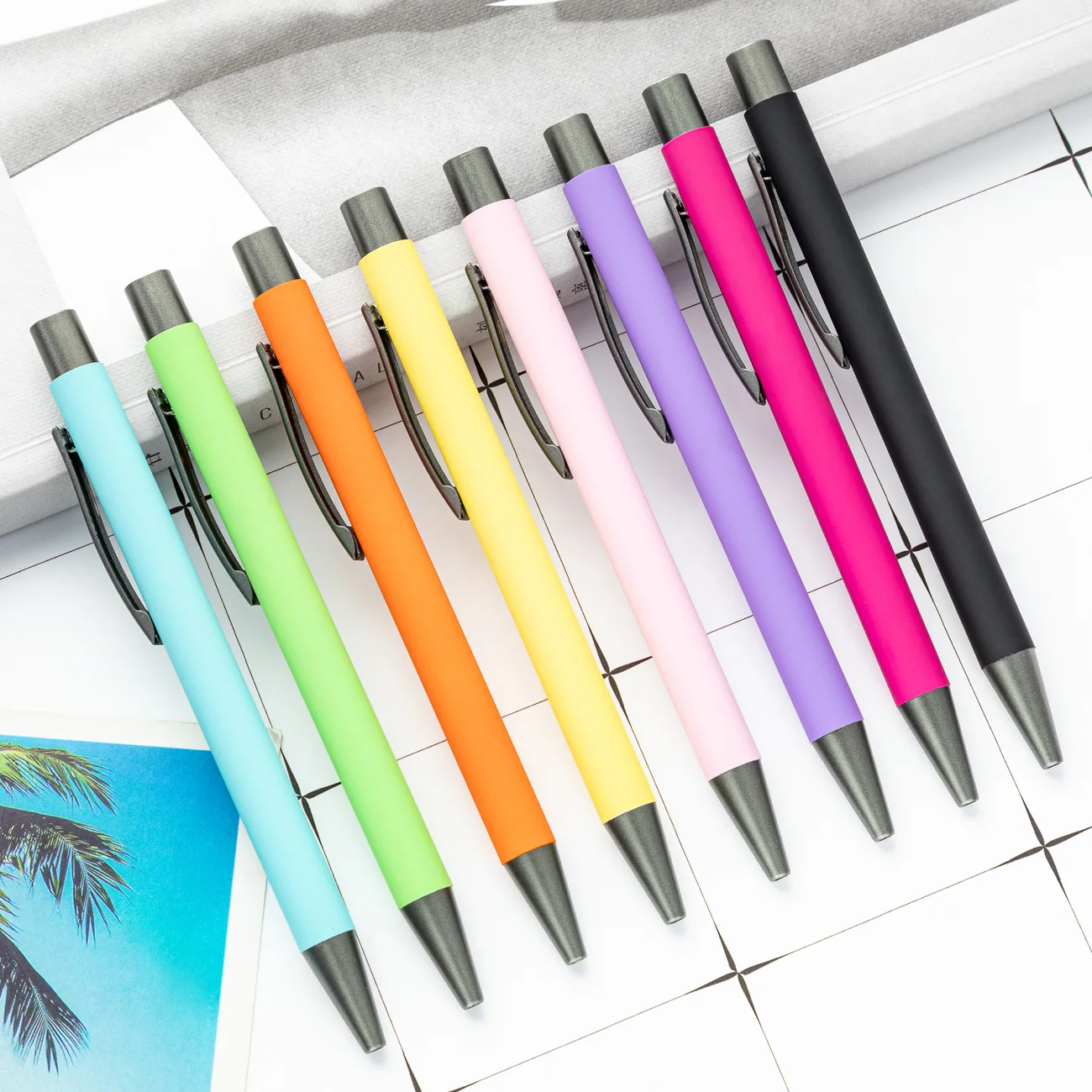 

25 Pcs Wholesale Creative Press Ballpoint Pens Office Student Stationery Metal Ballpoint Pen