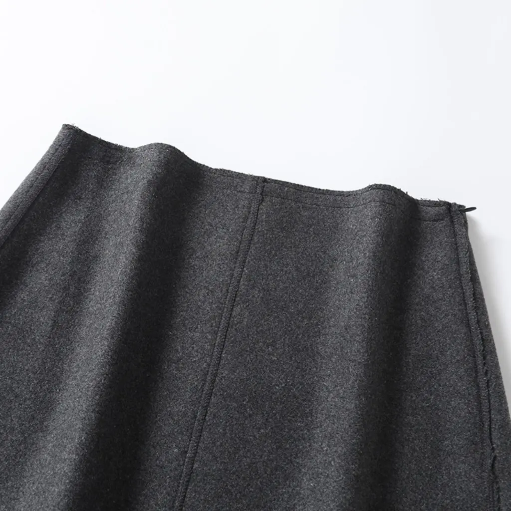 

ZFC-9764 Women's A-Shaped Skirt Gray Wool European American Style Autumn Winter New Fashion for Women And Daughters
