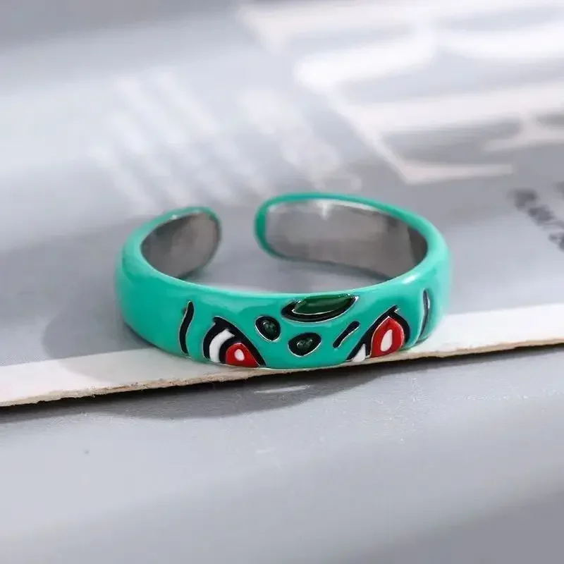 Pokemon Fashion Personality Trendy Adjustable Cartoon Ring Couples Teenagers Niche Simple Light Luxury Versatile Ring Gift