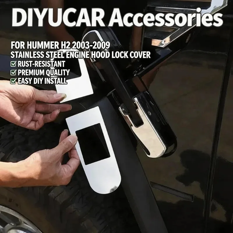 

Hood Latch Bottom Plate Cover Lock Trim For Hummer H2 2003 2004 2005 2006 2007 2008 2009 Stainless Steel Exterior Accessories