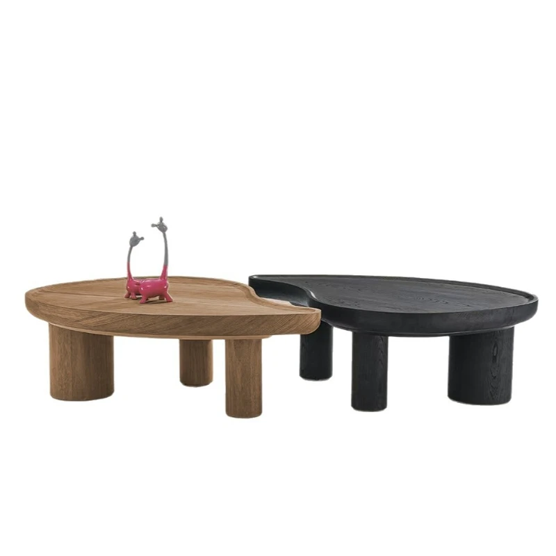 

Дизайнерский журнальный столик в средневековом скандинавском стиле, из массива дерева цвета орех, в стиле ваби-саби, для гостиной, приставной столик