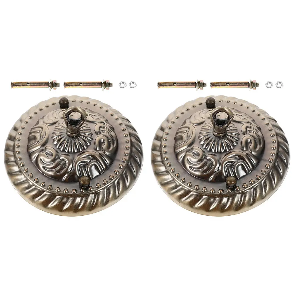 2Pcs Vintage Pendant Light Plate Canopy Decorative Ceiling Chandelier Canopy Hook Lighting Fixture Cover Replacement view 3
