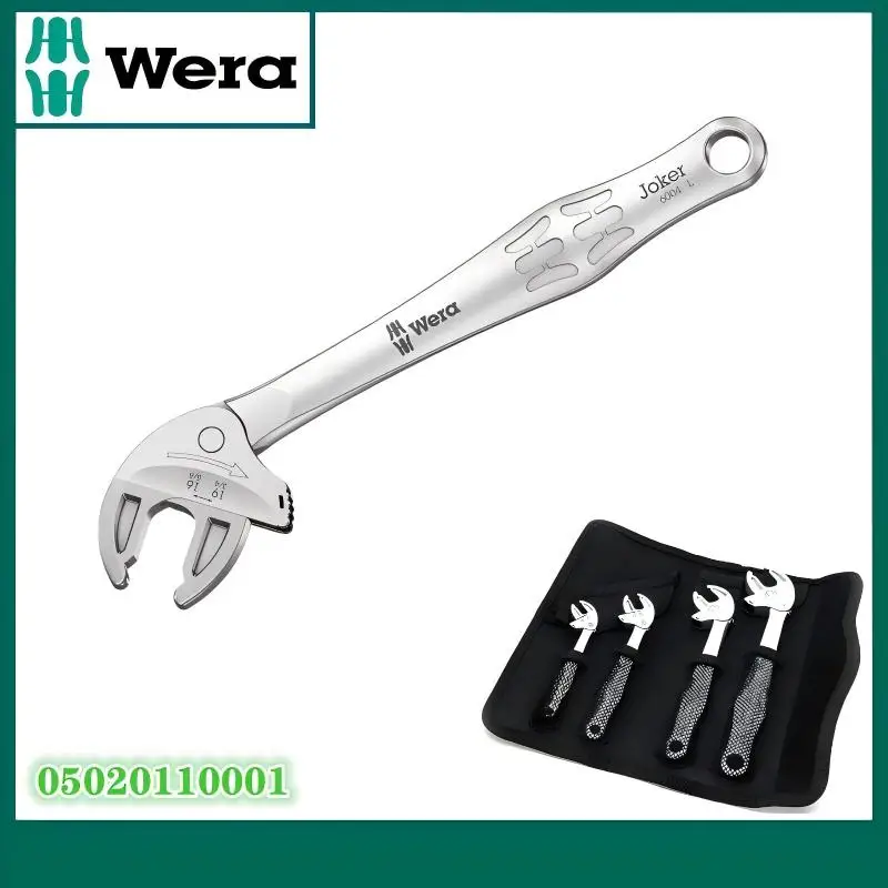 

WERA 05020110001 6004 Joker Open-End Adjustable Wrench Set Multi-Functional Self-Centering, 30° Return 4PCS Set