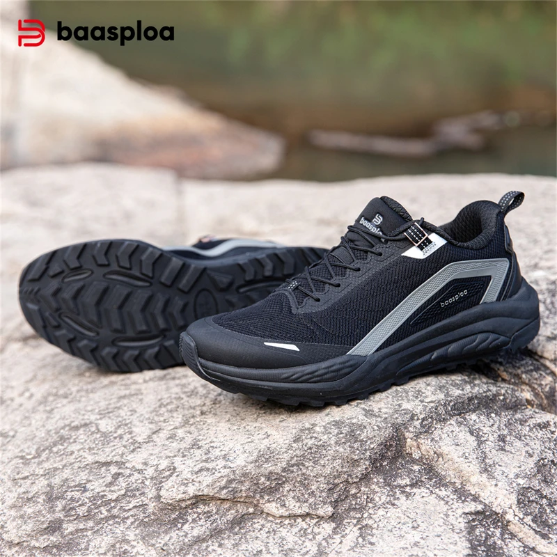 Baasploa Wanderschuhe Männer Outdoor Leichte Atmungsaktive Elastische Schnalle Turnschuhe Männlichen Casual Beständig Nicht Slip Wanderschuhe