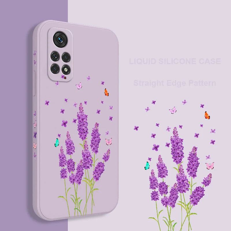 Butterfly Lavender Phone Case For Xiaomi Redmi Note 13 12 11 11S 11T 10 10A 10T 10S 9T 9 8 7 Pro Plus 10C 9A 9C 9T 4G 5G Cover