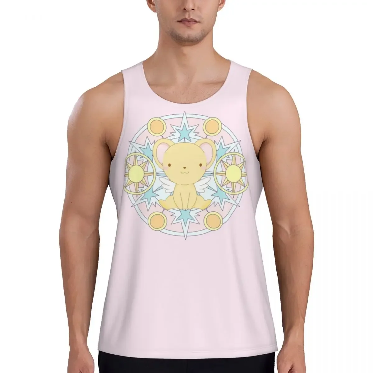 Quick Dry Kero Sakura Card Captor Kawaii Gym Tank Muscle Sleeveless Shirt Bodybuilding Breathable Vest