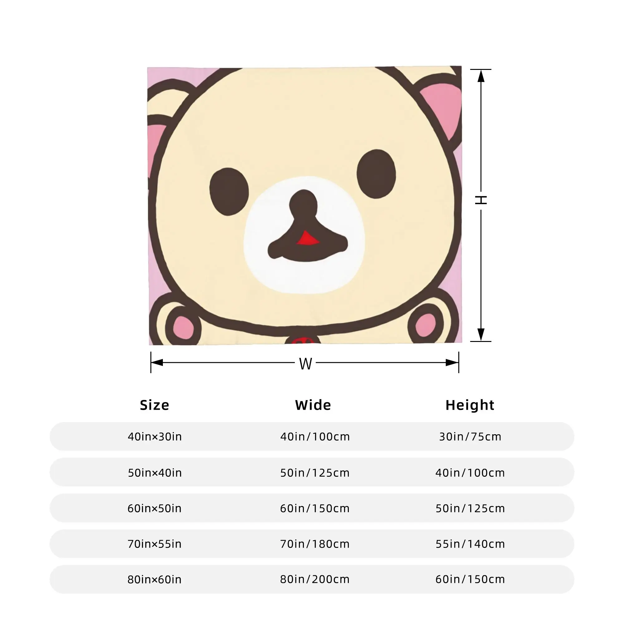 Cute Hug Bear Blanket Cover Fleece Rilakkumas Super Soft Throw Blankets for Bedding Couch Bedspread