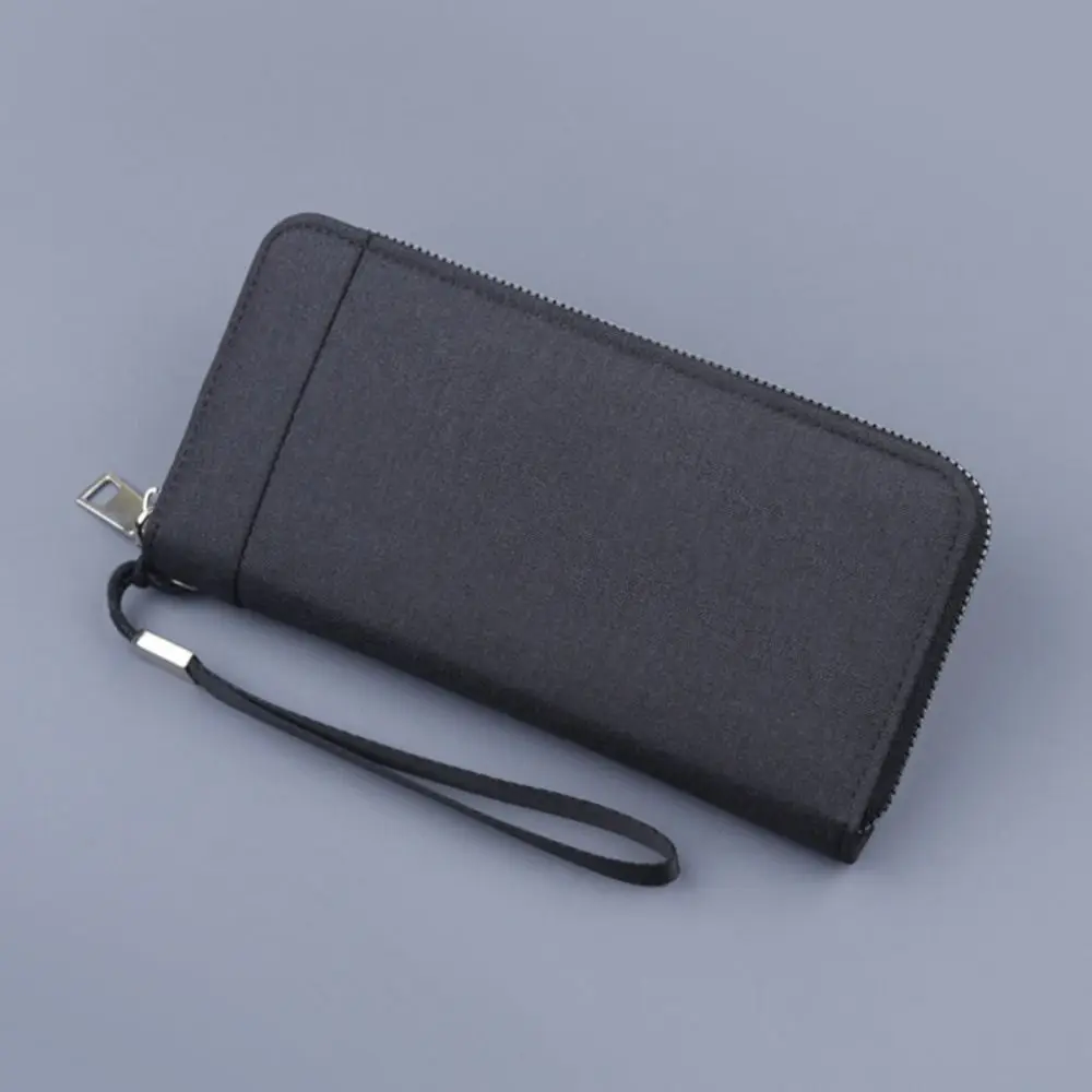 

New Canvas Men's Wallet Large Capacity Zipper Clutch Long Purse Cell Phone Bag Long Handbag Card Holder
