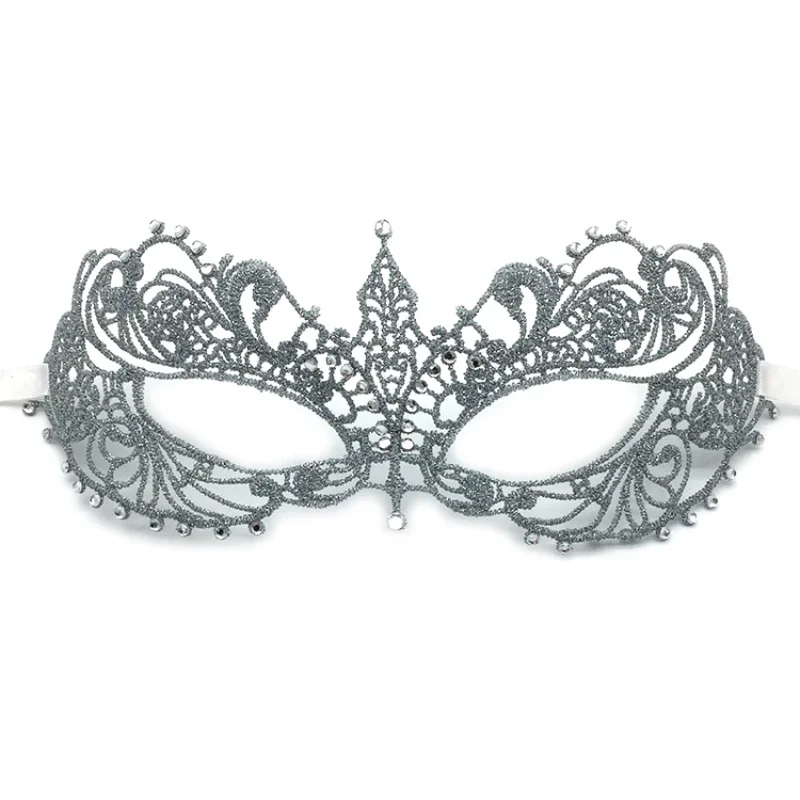 Gold and Silver Lace and Diamond Mask Eye Mask Masquerade Adult Male and Female Party Mask Sensual Women's Half Face