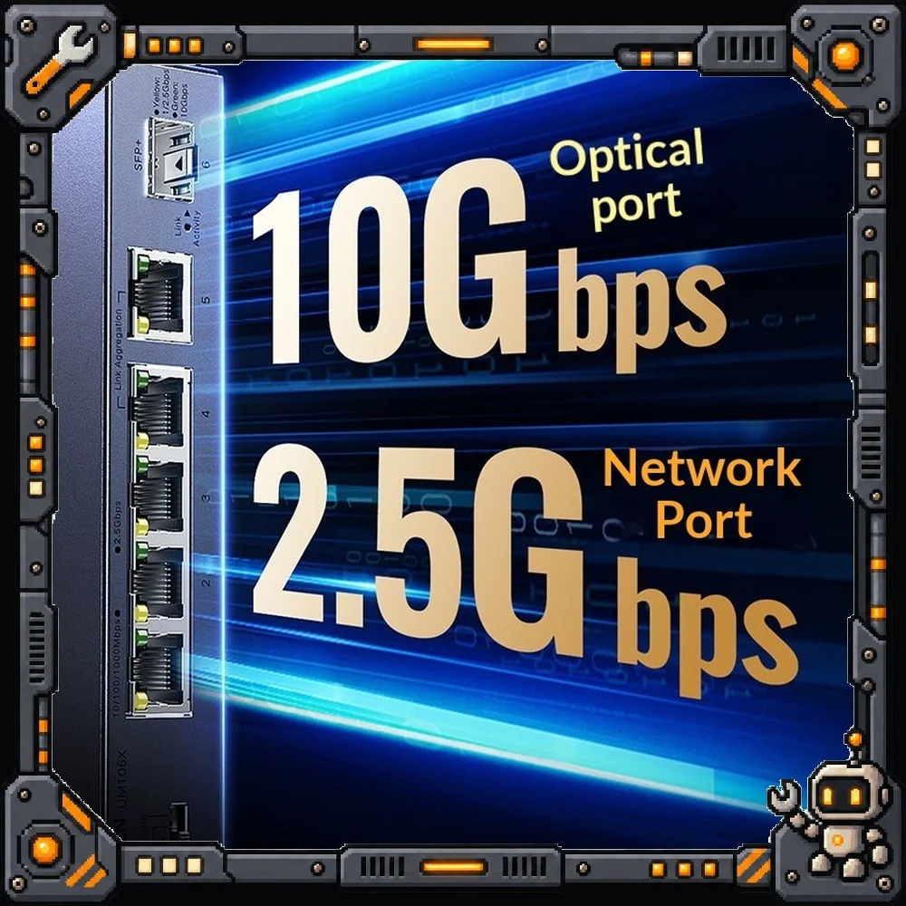 UGREEN CM753-35048 2.5G Ethernet Switch 5 Port 10G Fiber VLAN Web Managed for NAS Optical Modem