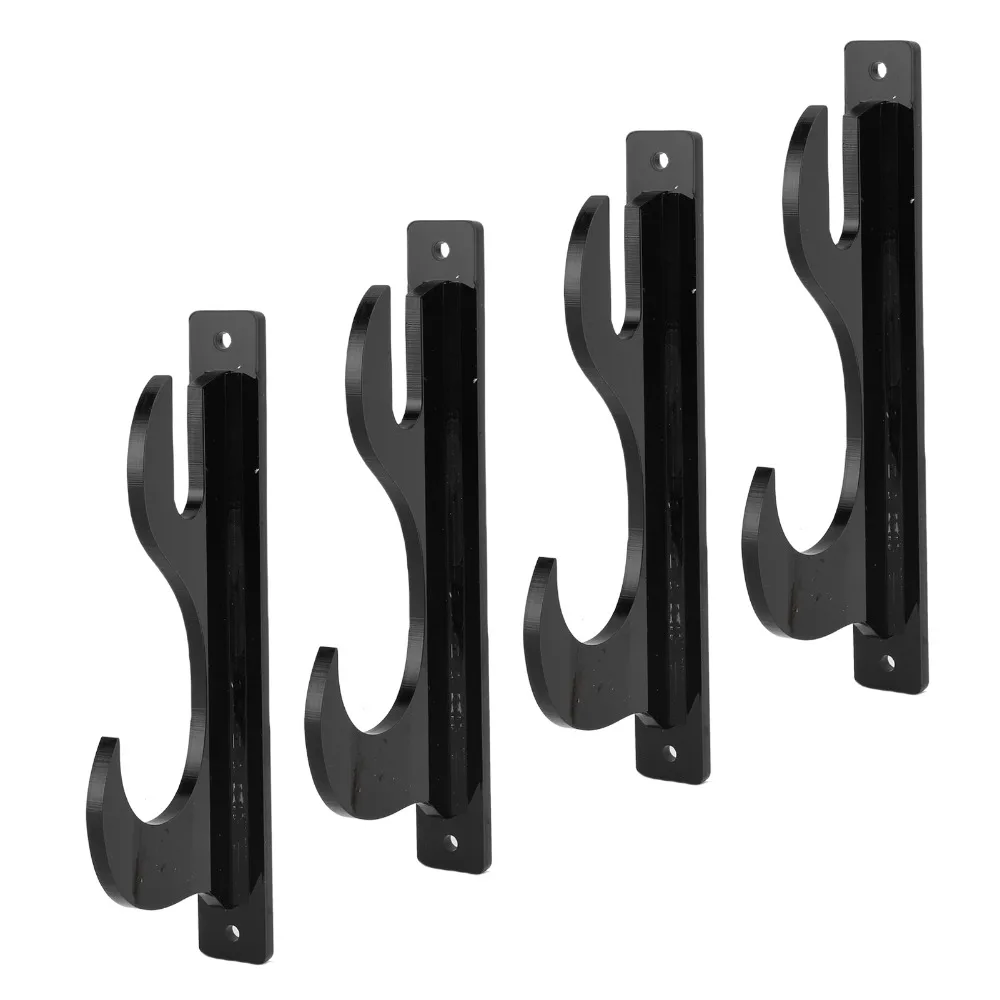 4Pcs Durable Acrylic Wall Mount Sword Stand Black 16.5x7cm 2 Tier Sword Rack Acrylic Sword Display Home Office Use