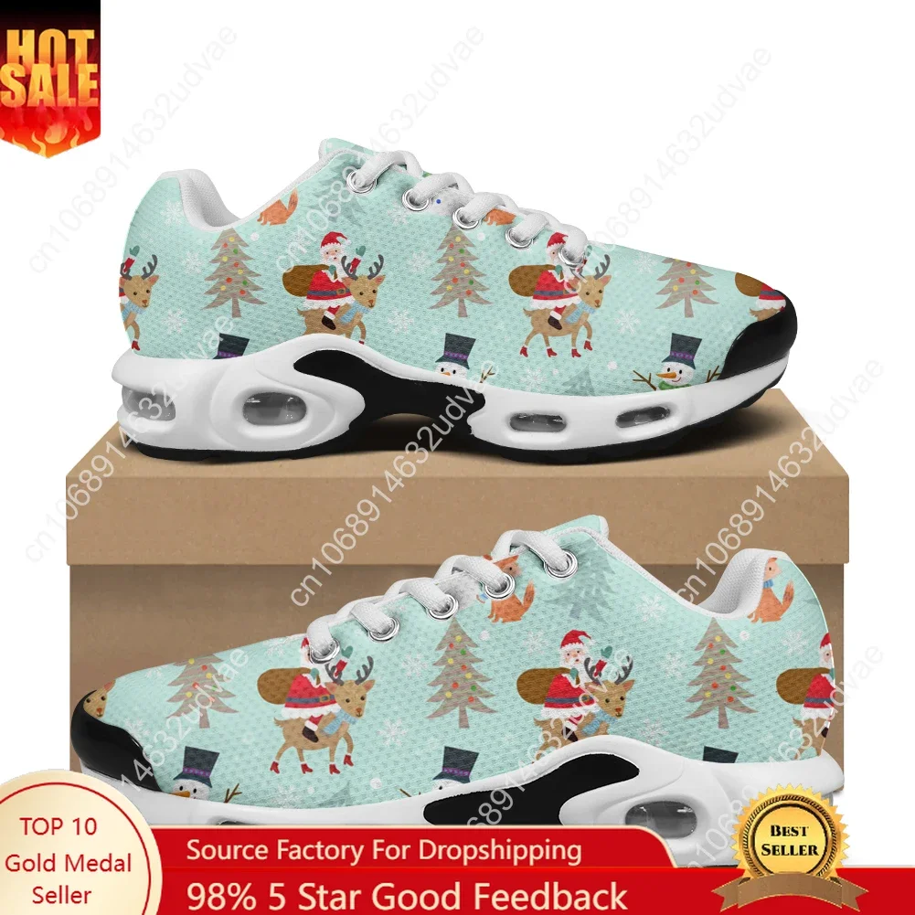 

Рождественские кроссовки на воздушной подушке, мужские и женские легкие спортивные туфли для подростков, высококачественные сетчатые кроссовки для отдыха на заказ