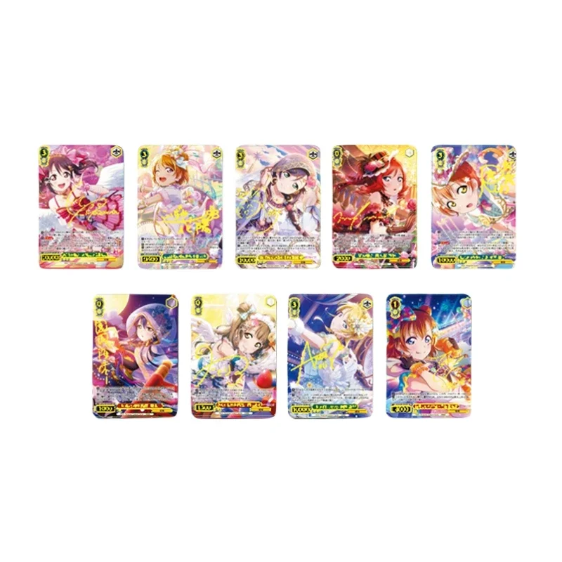 DIY Homemade Lovelive Muse Group Gold Sign Customized Flash Card 9pcs Anime Game Peripheral Collection Christmas Present