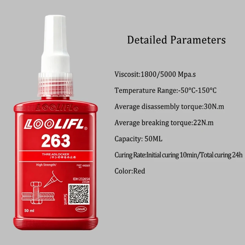 50ml Schraubensicherungsmittel 222 242 243 262 263 271 272 277 290 Blau Mittlere Festigkeit, Rot Hochfeste Schraubenklebstoffe, Gewindedichtmittel, Anaerobes Klebstoff, Anti-Lockerungsmittel – Detail 5