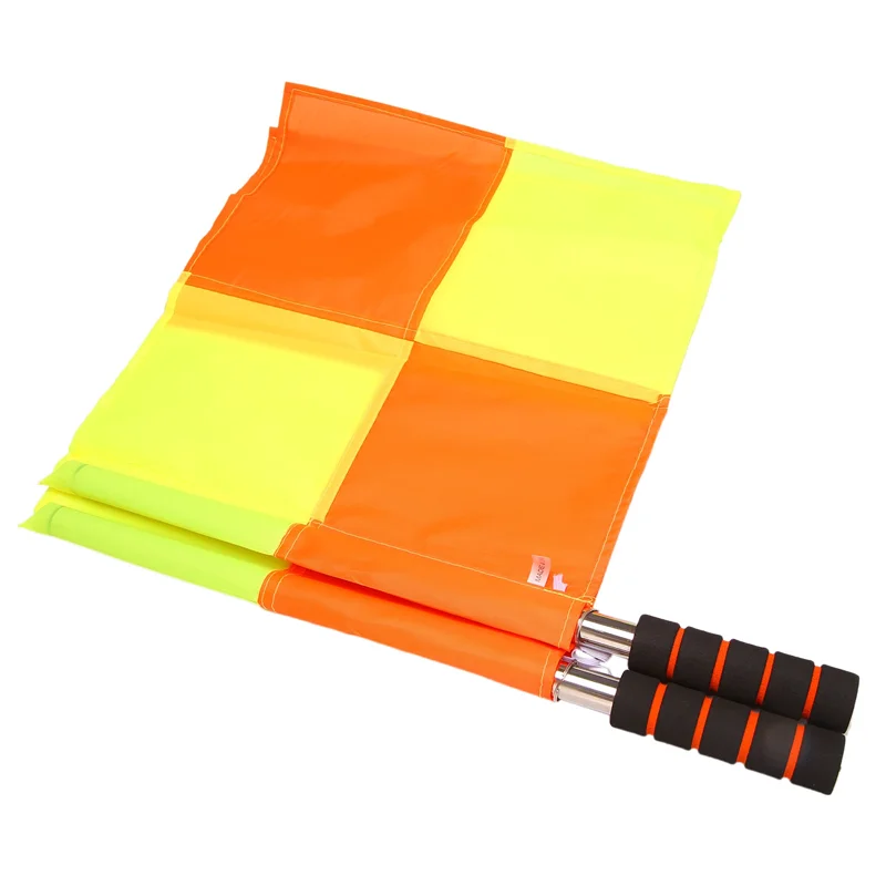 B93B-6X Soccer Referee Flags With Carrying Bag Football Judge Linesman Sideline Fair Play Sports Match Flags Referee