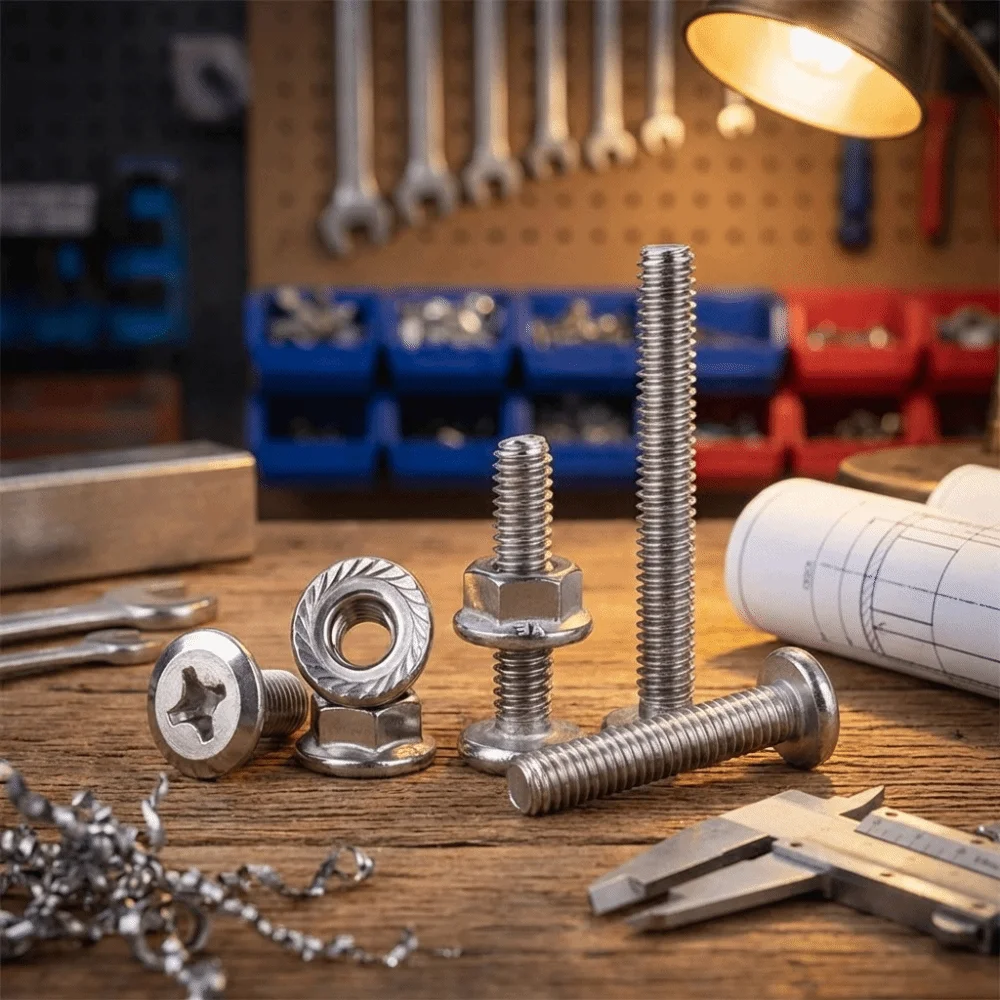 

304 Stainless Steel Phillips Beveled Flange Bolt Standard Phillips Cross Slots M6 M8 Specifications Nut Assortment Set