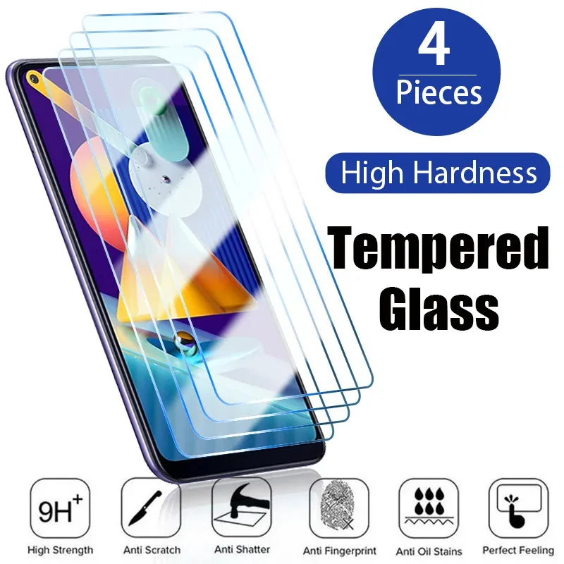 4PCS Tempered Glass for Samsung S22 A13 A52 A10e A10S Screen Protector on Samsung A32 A12 A11 A22 A41 A42 A30S Plus 5G Glass