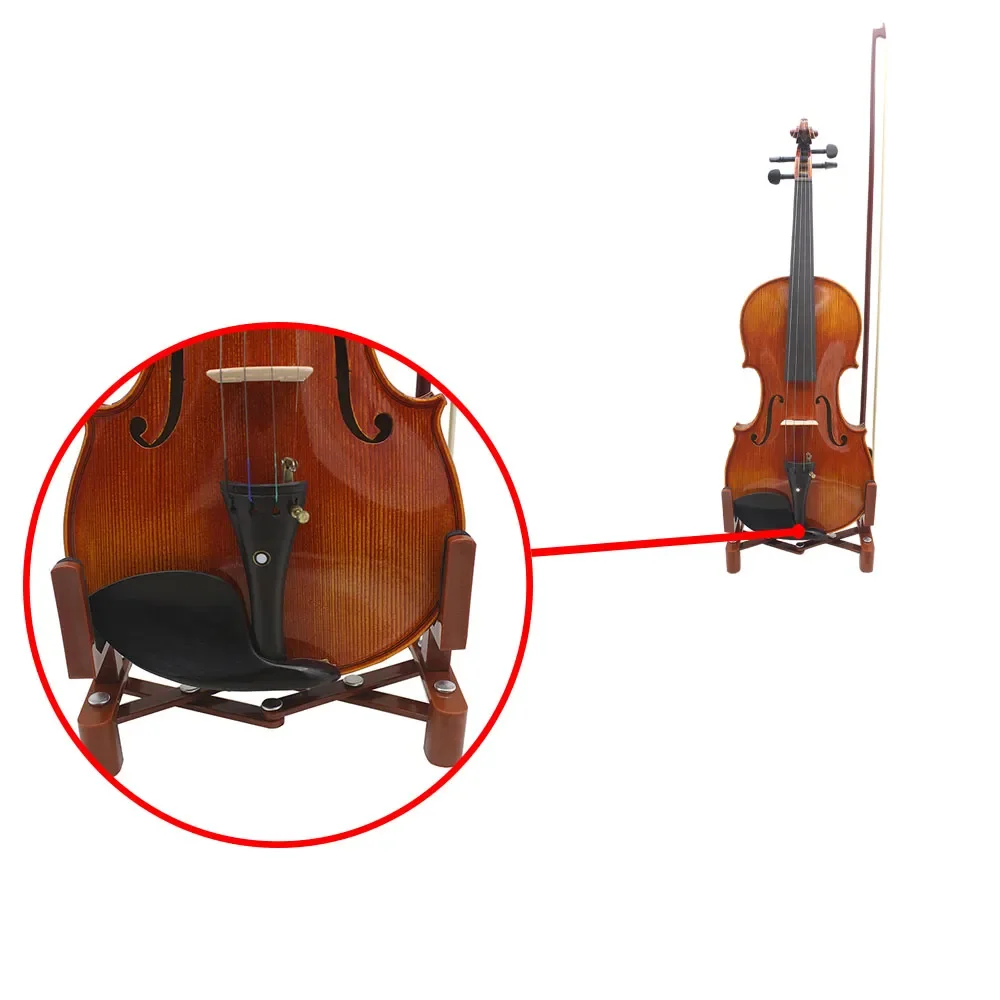 Einstellbare Violine Ständer Halter Tragbare Einziehbare Faltbare Geige Halterung Schwamm Pad Saiten Musical Instrument Violine Teile – Detail 7
