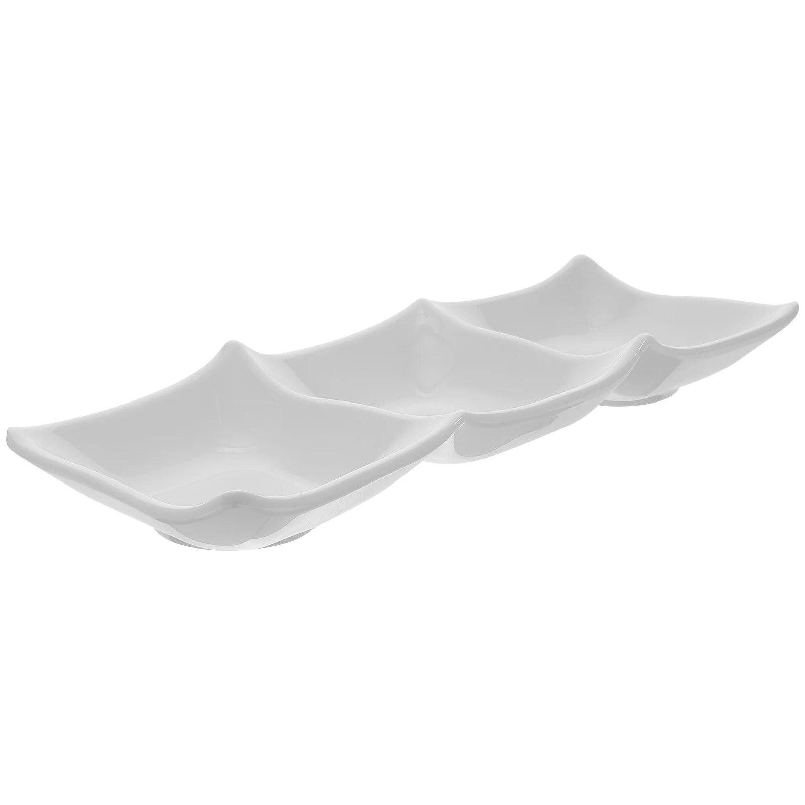 

Three-Section Sauce Dipping Tray Practical Reusable Seasoning Plates Multipurpose Household Condiment Serving Dish for Home
