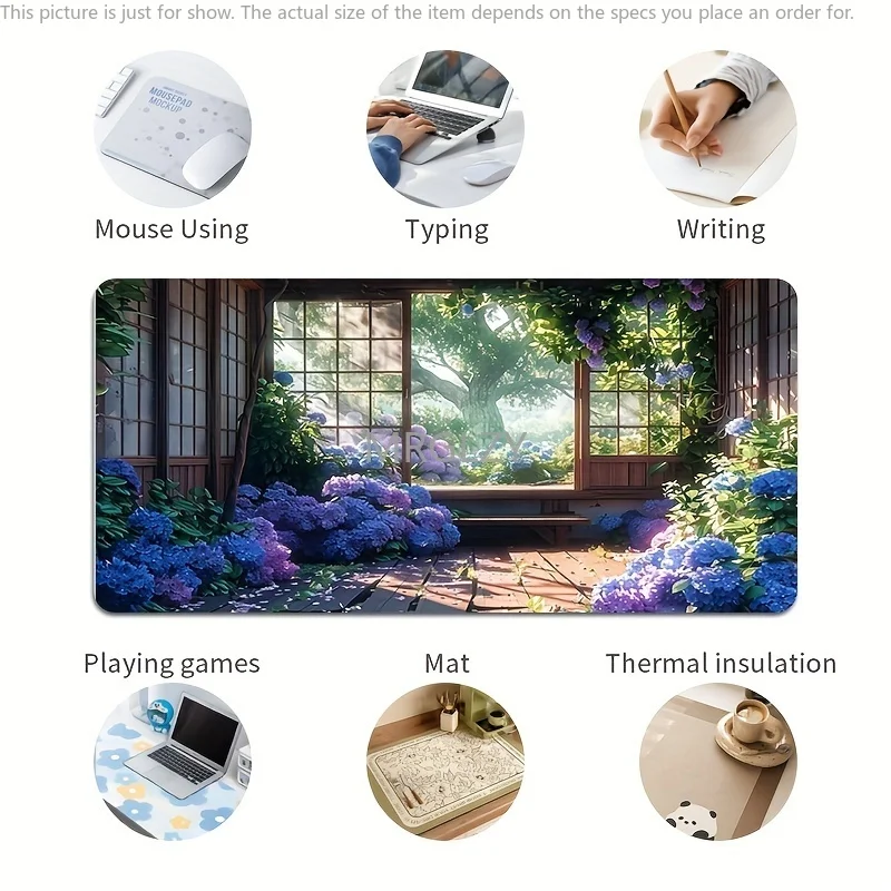 لوحة ماوس كوخ زهرية كبيرة الحجم قاعدة مطاطية مضادة للانزلاق ملحقات مكتب الكمبيوتر لوحة ماوس للمكتب والألعاب حصيرة لوحة المفاتيح ديكور البساط #5