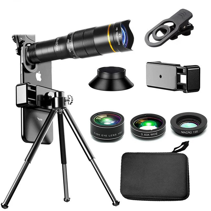 

32x 22x 4k Professional Telescope Monocular Hd Zoom Phone Lens Camera Telephoto With Tripod Metal Telescope For Tourism Camping