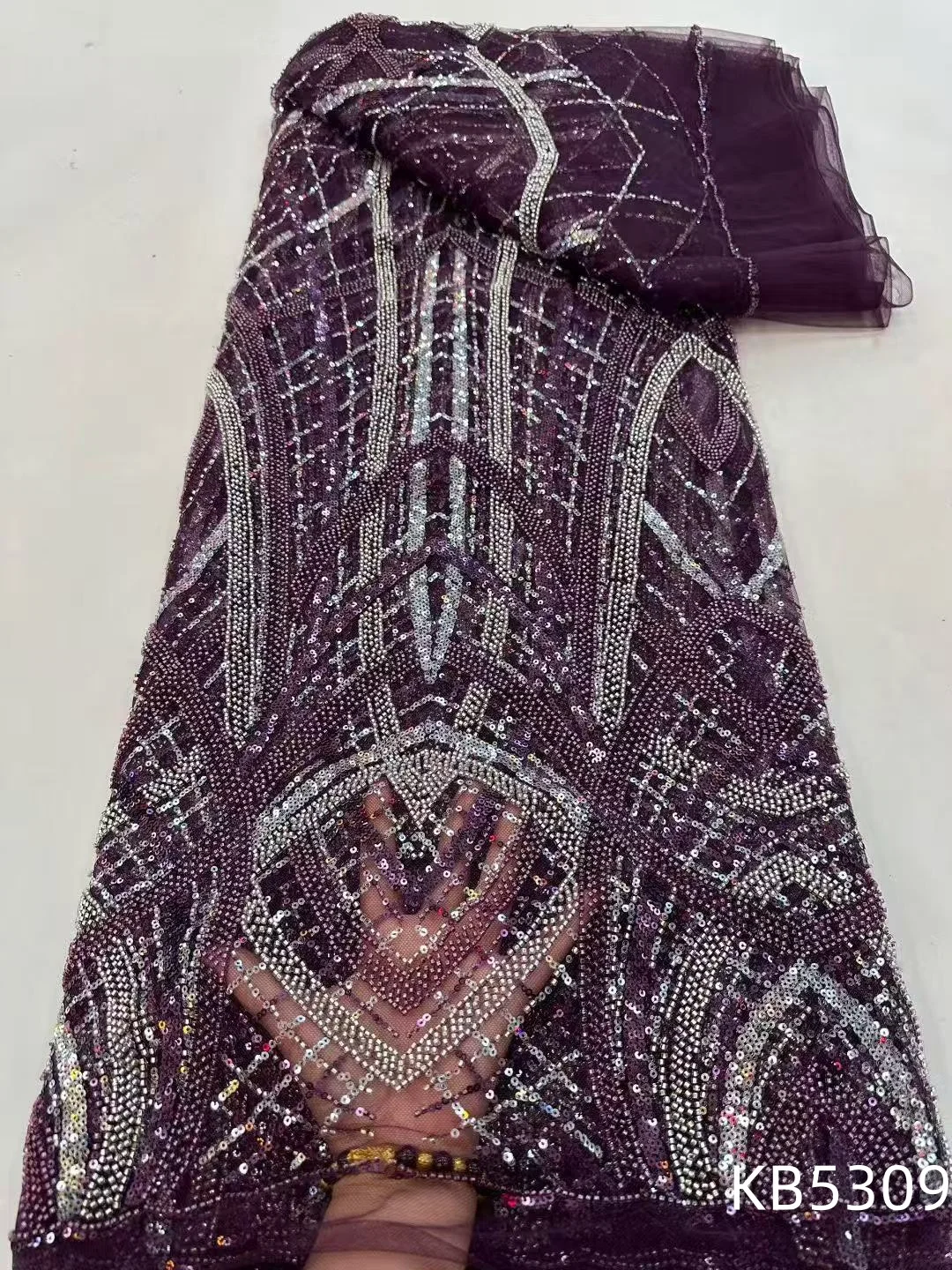 

Элегантное африканское нигерийское кружево 2026 года с бисером, золотыми французскими пайетками и сеткой для женских вечерних платьев и нарядов, 5 ярдов