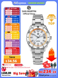 San Martin 2025 nuevo Esmalte Dial completamente luminoso 39mm reloj de buceo reloj de lujo para hombres NH35 mecánico automático impermeable 200m SN0129