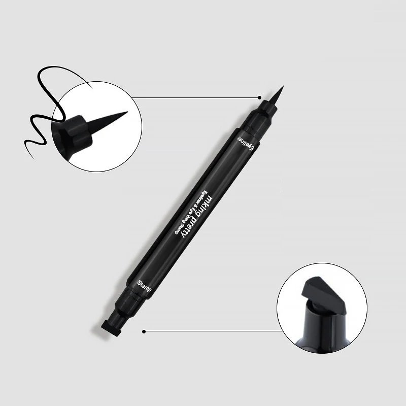 1pc 双頭シールアイライナーペン女性のための耐久性のあるアイライナーペン防水と耐汗性
