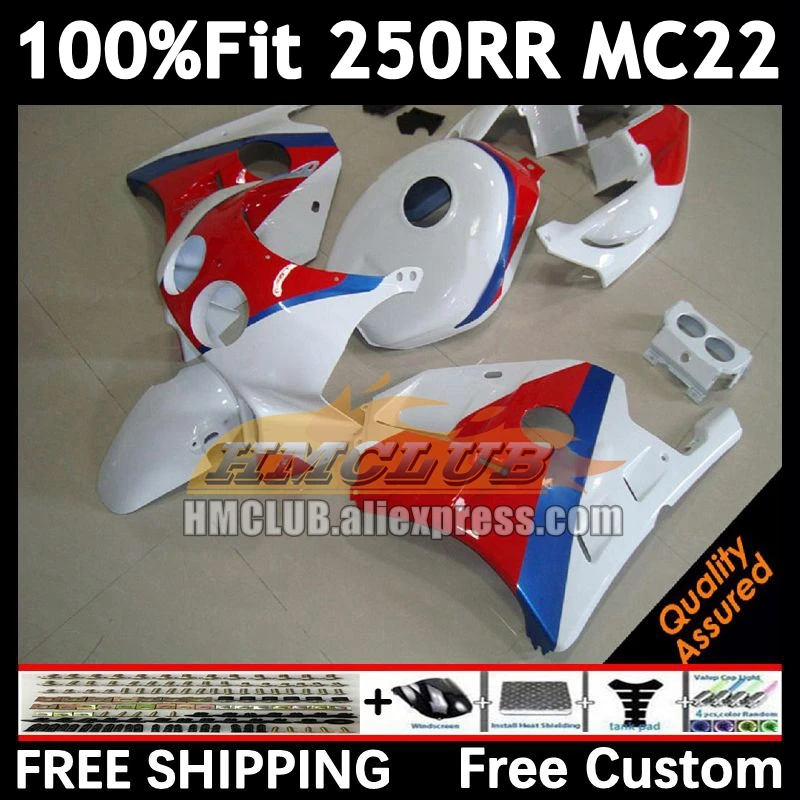 Injection Body For HONDA CBR 250RR CBR250RR 1990 1991 1992 1993 1994 98No.78 MC22 CBR250 RR 95 96 97 white blue 98 99 Fairing