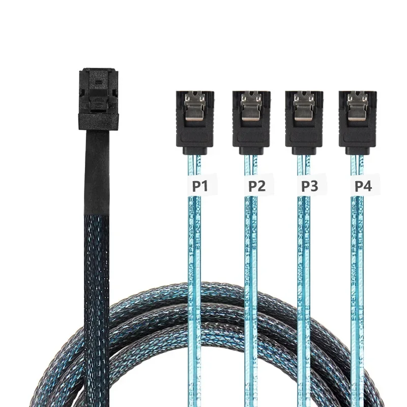 

New 12Gb/S MINI SAS Cable SFF-8643 To 4SATA One To Four Array Card With a Length of 1 M Data Cable