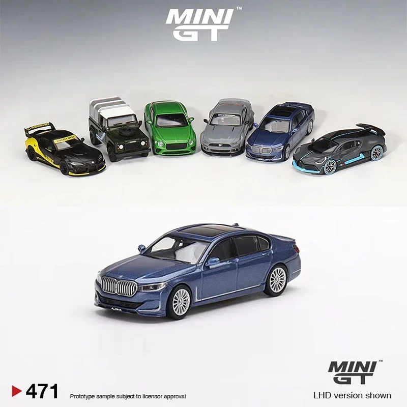 MINI GT 1:64 Model Car Alpina B7 xDrive Alloy Die-cast Vehicle #471 LHD Blue Metallic