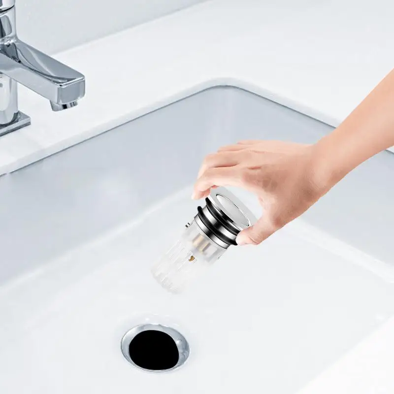 Spüle Bounce Core Drain Sieb Becken Press-Typ Plug Haar fänger Anti-Clogging Multifunktions-Waschbecken Sieb Stopper