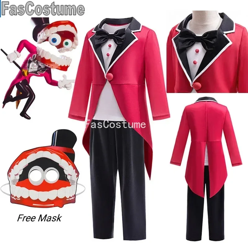 

Удивительный цифровой цирковой детский карнавальный костюм, костюм королевы, клоун, комплект из 3 предметов, цифровой костюм Pomni для ролевых игр на Хэллоуин