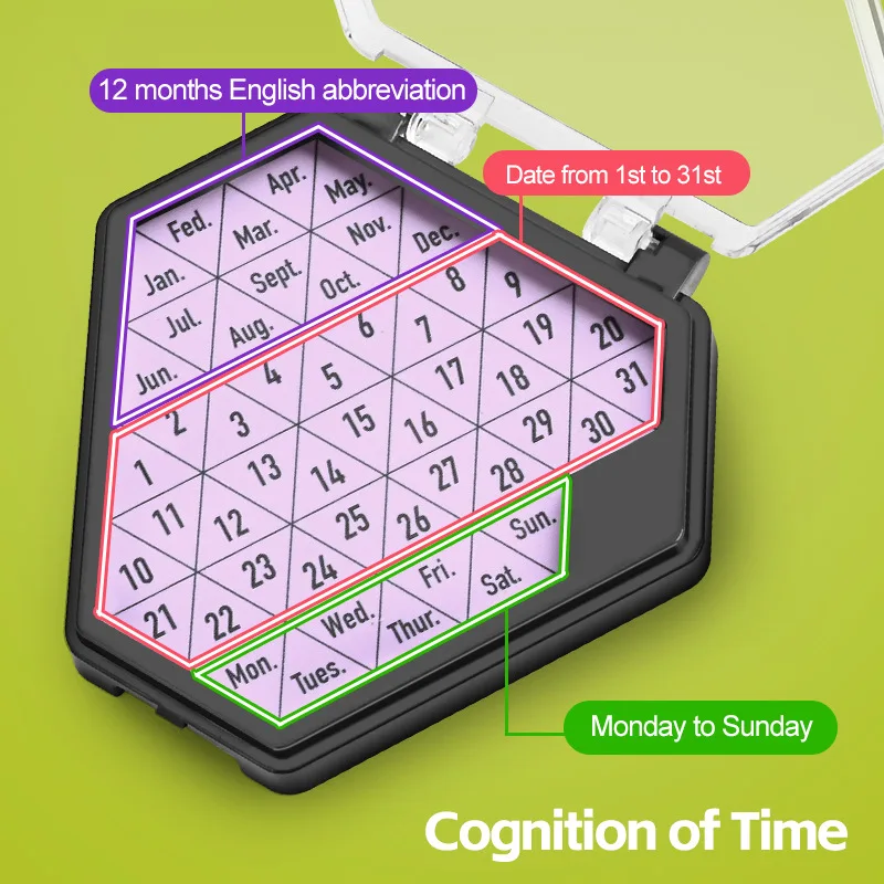 Sześciokątny kalendarz dzienny gry logiczne zabawki kreatywne wyzwanie kształt wzór bloki IQ geometryczny Tangram Brainteasers puzzle zabawki