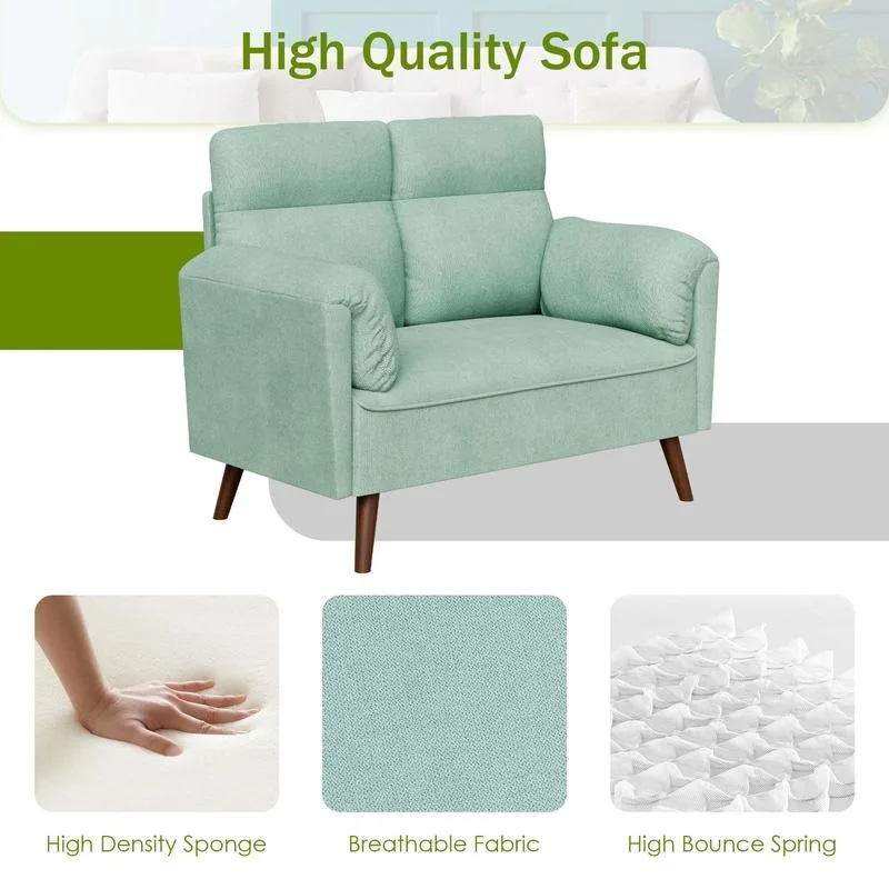 Walsunny-Pequeno Moderno Amor Assento Sofá, 2 Lugares