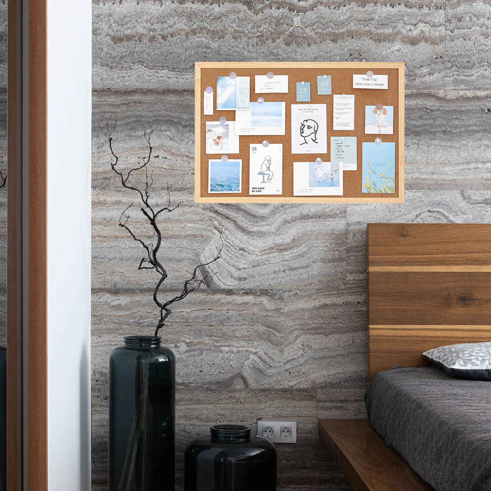 1セット ソフトコルク壁パネル 装飾用掲示板 オフィス/家庭用 メッセージ/通知表示オーガナイザー 小型コルクボード