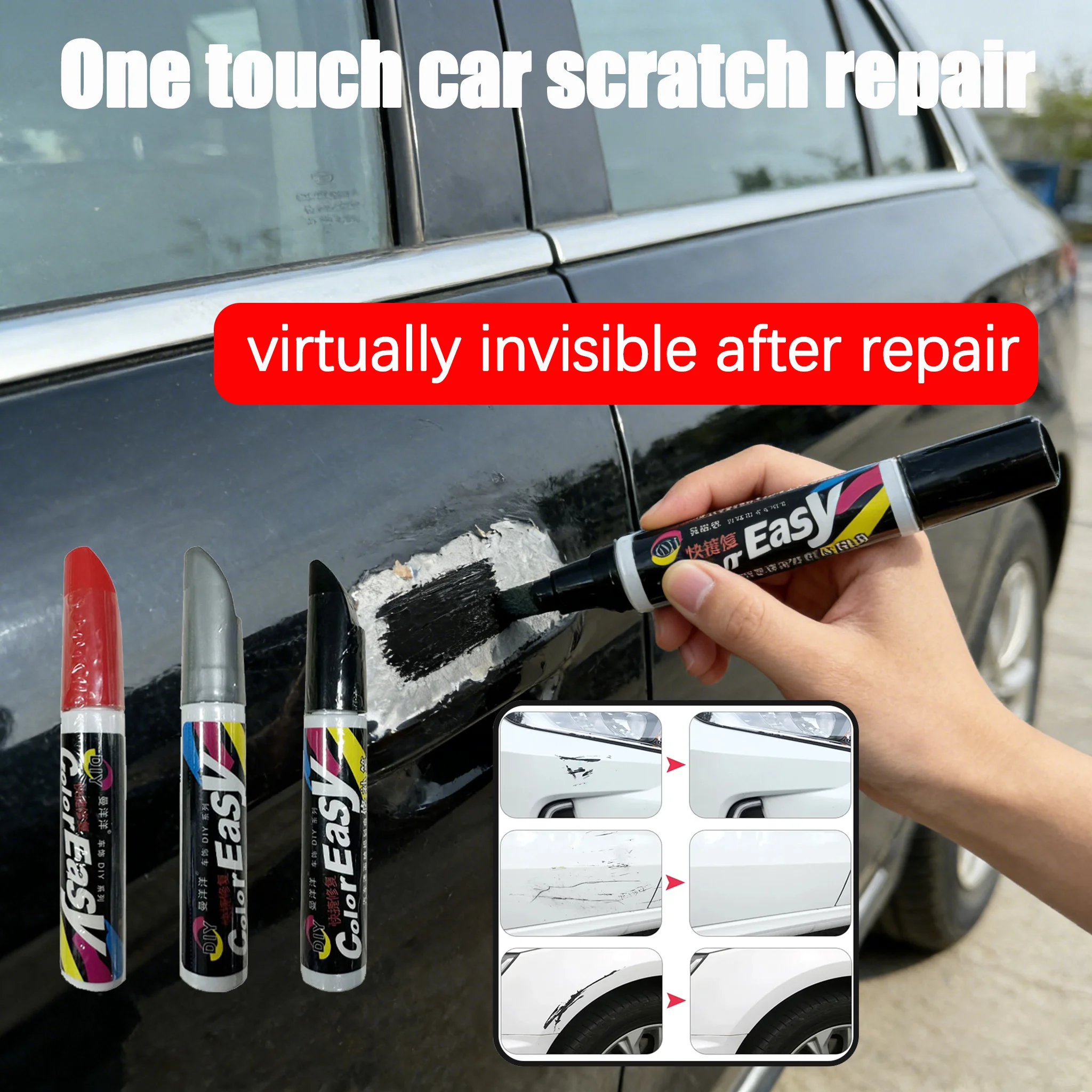 Caneta Reparadora de Arranhões de Pintura Automotiva, Caneta Marcadora de Tinta Impermeável para Manutenção de Pneus de Carro