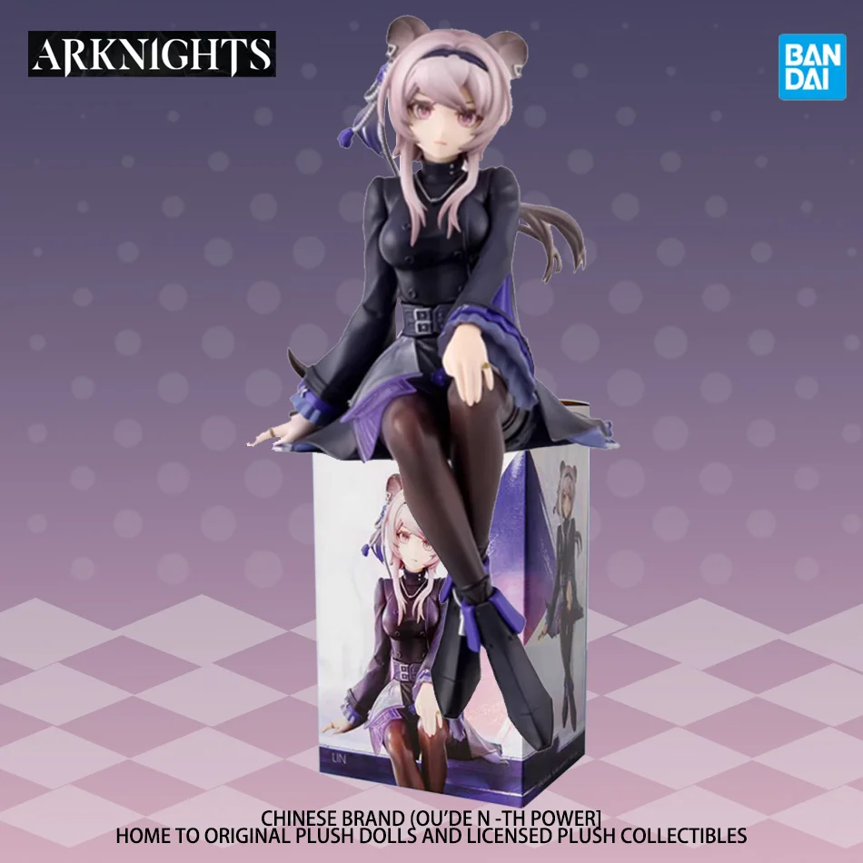 Bandai Original Arknights Lin Noodle Stopper Anime Action Figure PVC Modelo Brinquedo Colecionável