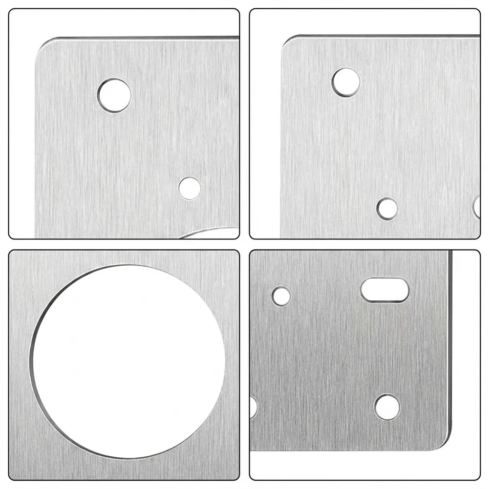 Cabinet Door Hinge Repair Plate Stainless Steel for Cupboard Door Reinforcement Compatible with Standard Hinge Mounting Holes