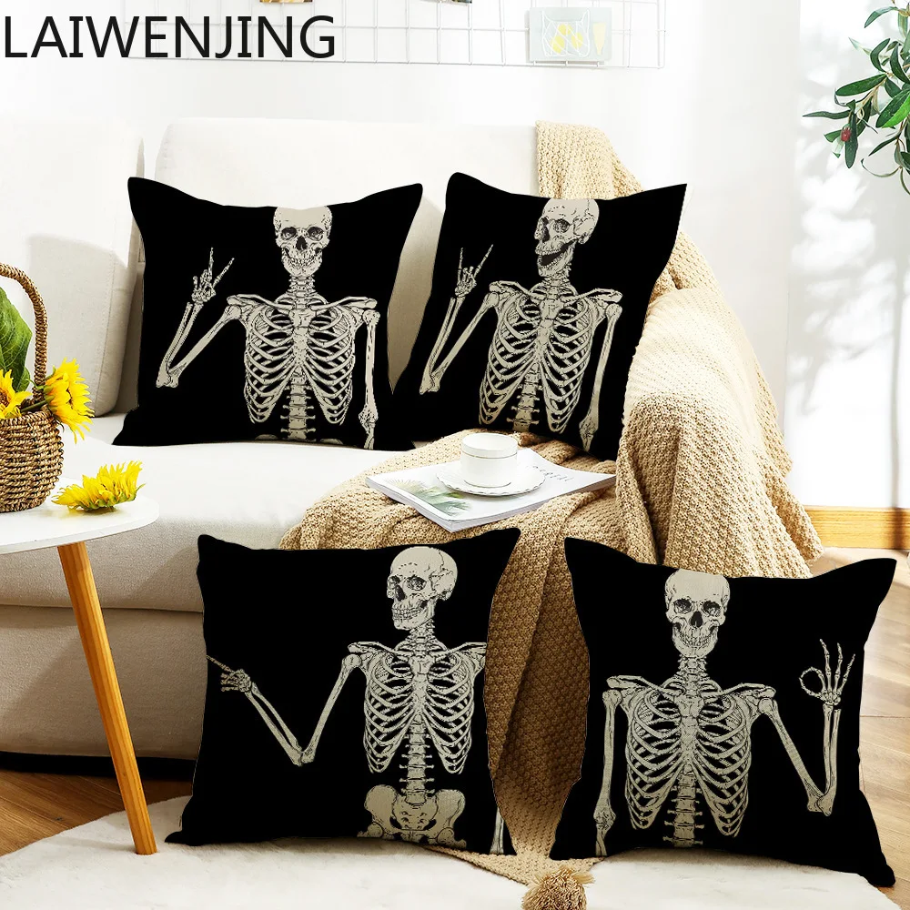

SGF decorative skull throw pillow sofa bedroom bedside pillow high sense