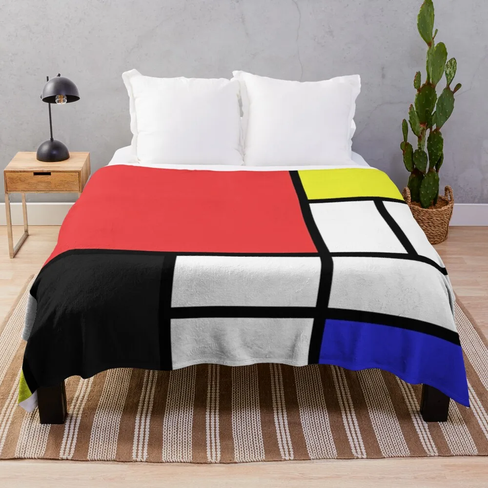 

Mondrian Throw Blanket blanket for baby synthetic skin blanket