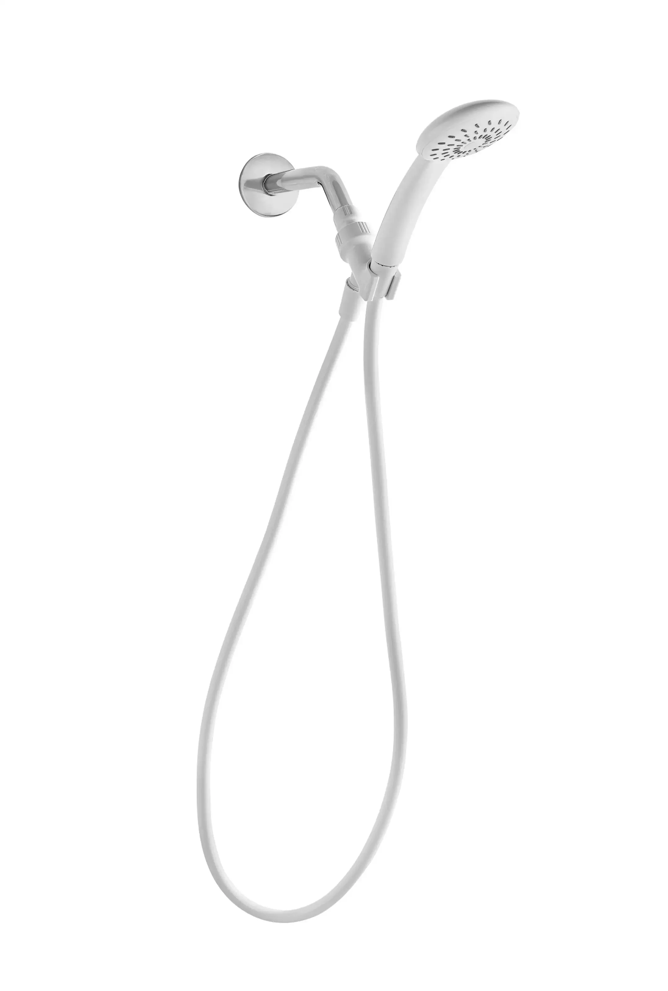 

White Handheld Showerhead with Hose and Shower Mount