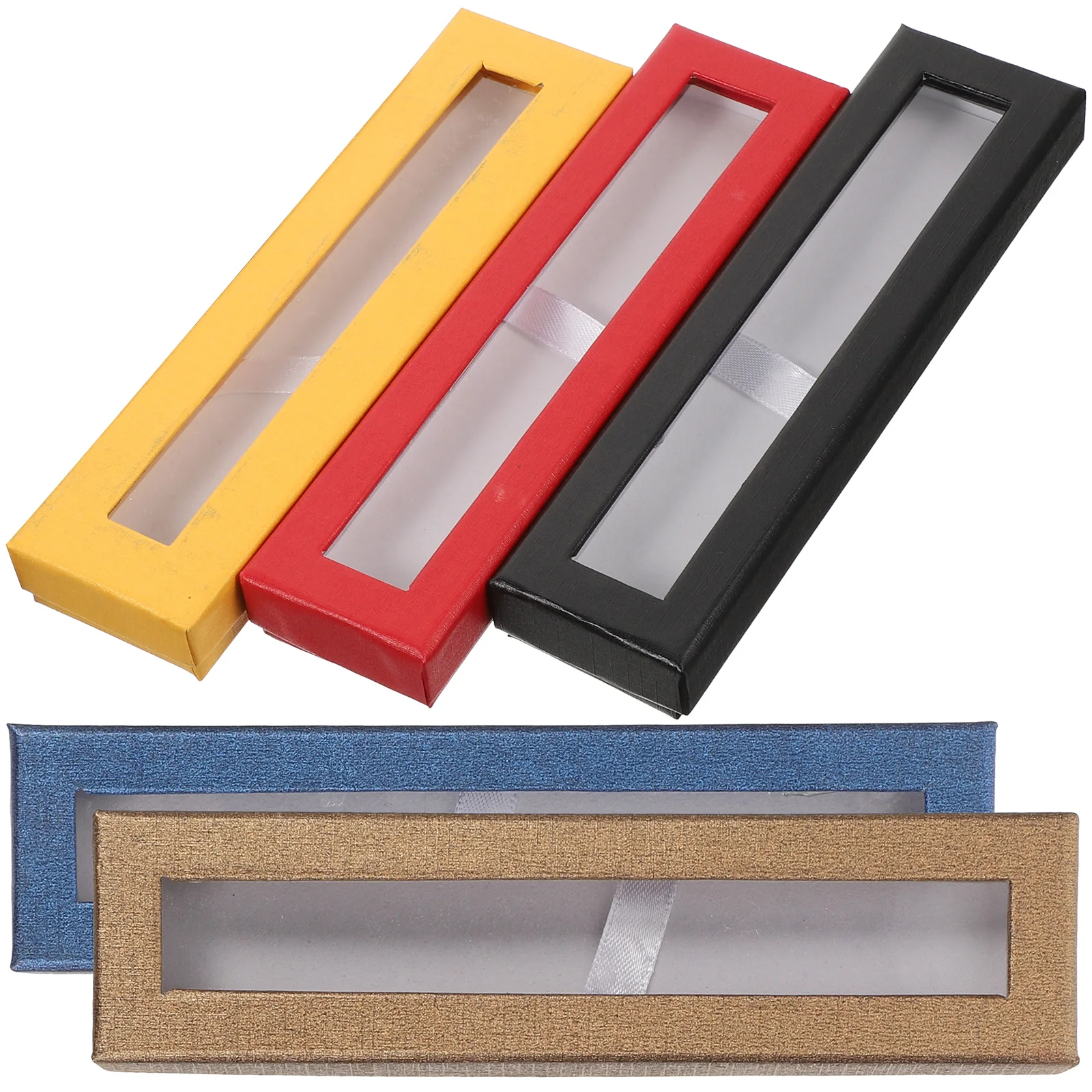 

5pcsTransparent Window Gift Pen Box With Lid Fountain Pen Packing Box Gift Pen Box Suitable For Gift Giving And Office