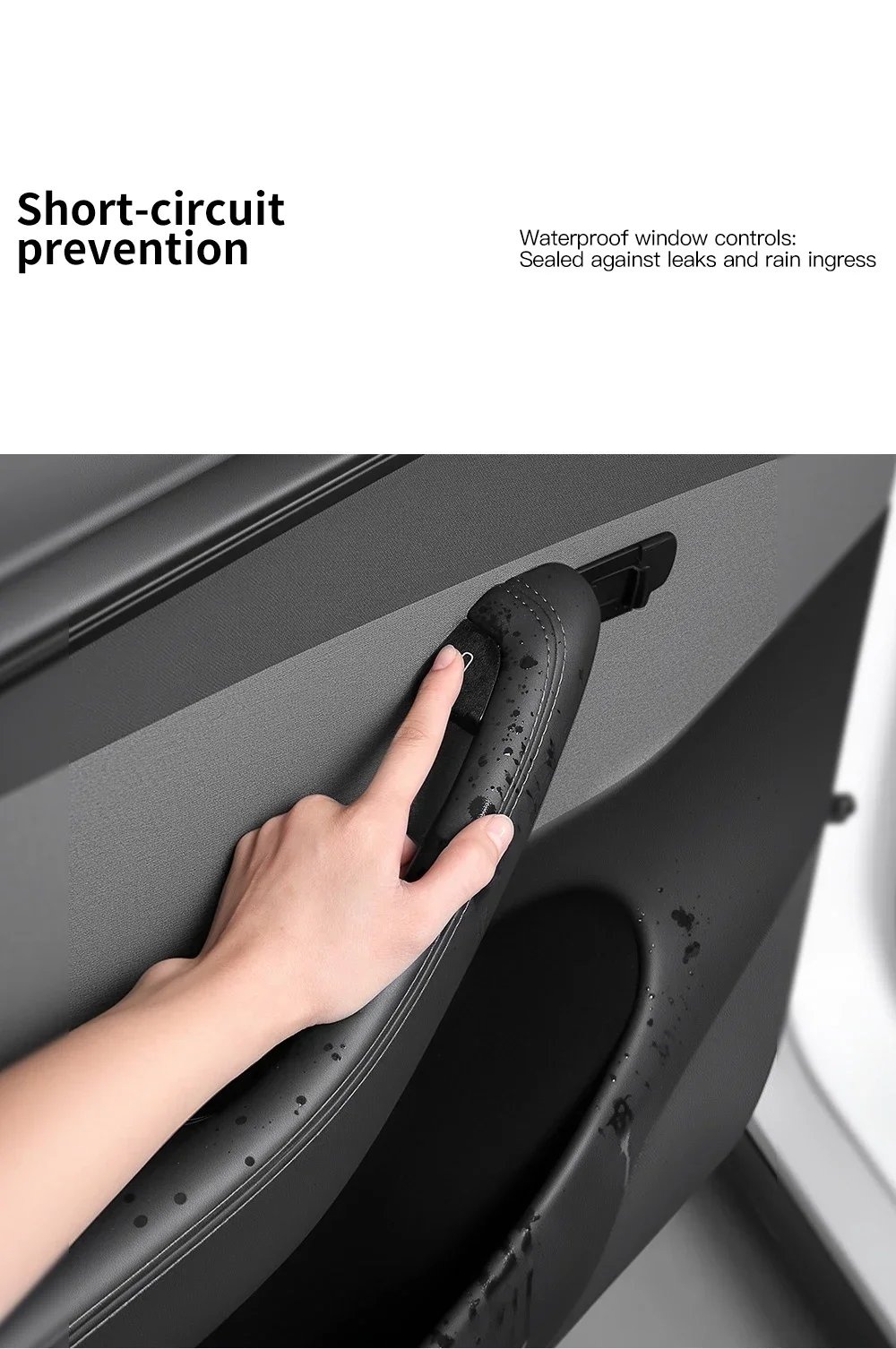 Auto-Türaufzug-Knopf-Aufkleber für Tesla Highland Model 3 17-23 Juniper Model Y 21-24 Armlehnen-Fensterheber-Schalter-Aufkleber – Detail 13